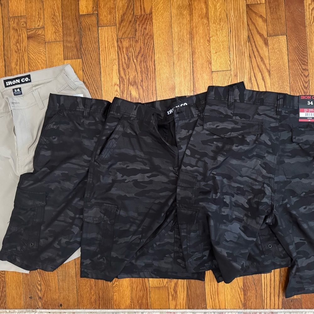 Iron Co. Men's Black Camo & Tan Cargo Shorts